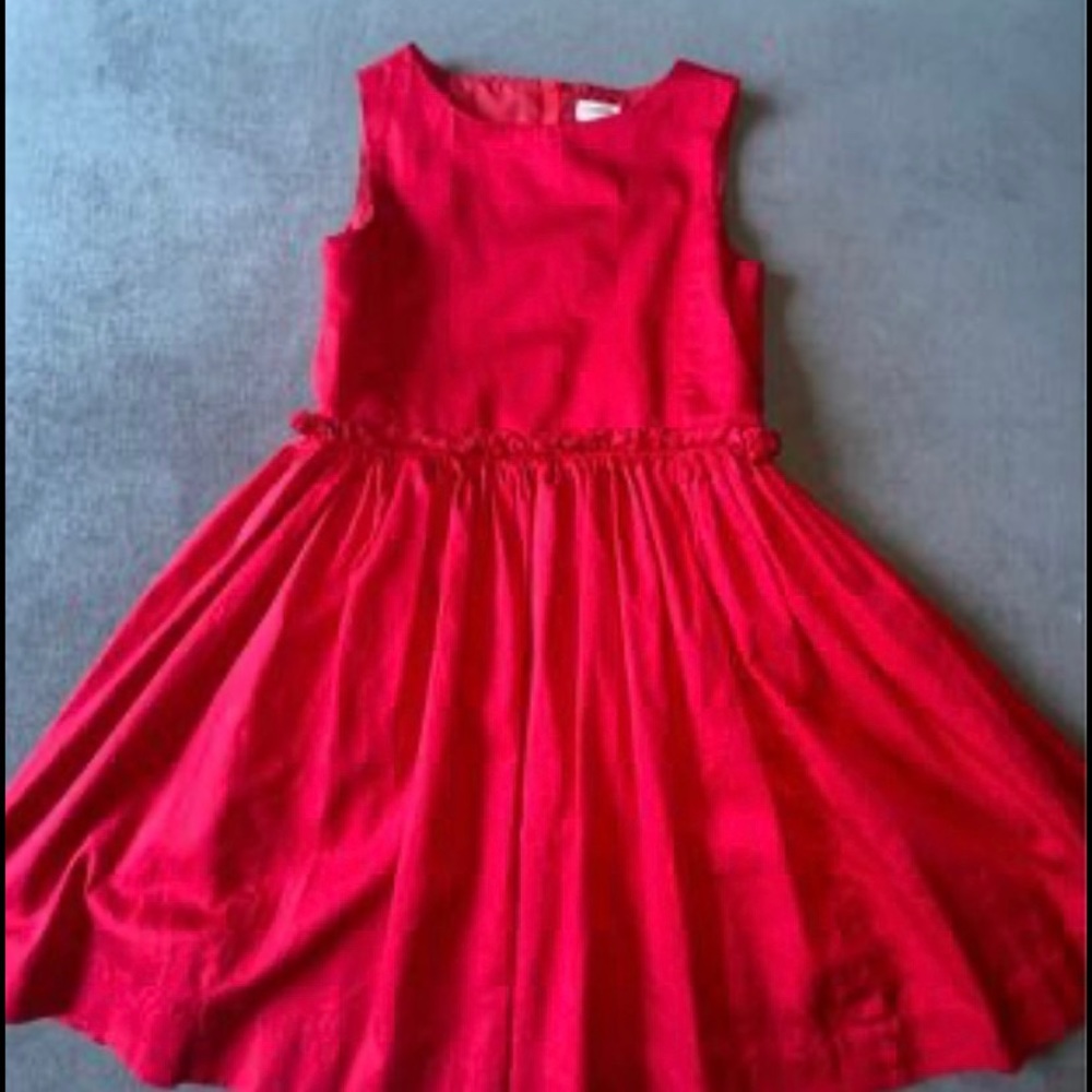 Crewcuts Size 8 red dress with gold zipper.